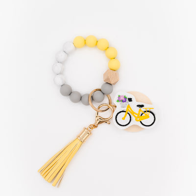 Yellow Bead Interchangeable Wristlet Keychain