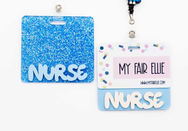 Blue Dog Bubble Letters // Badge Backer // 2-4 Week Turnaround Time