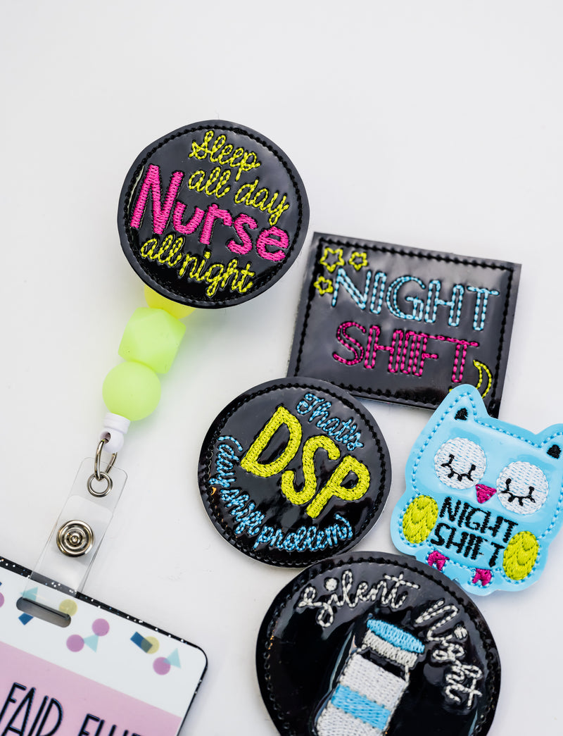 Glow in the Dark Silicone Beaded Badge Reel