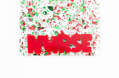 Christmas Flake with Red Joyful Text // Badge Backer // 2-4 Week Turnaround Time