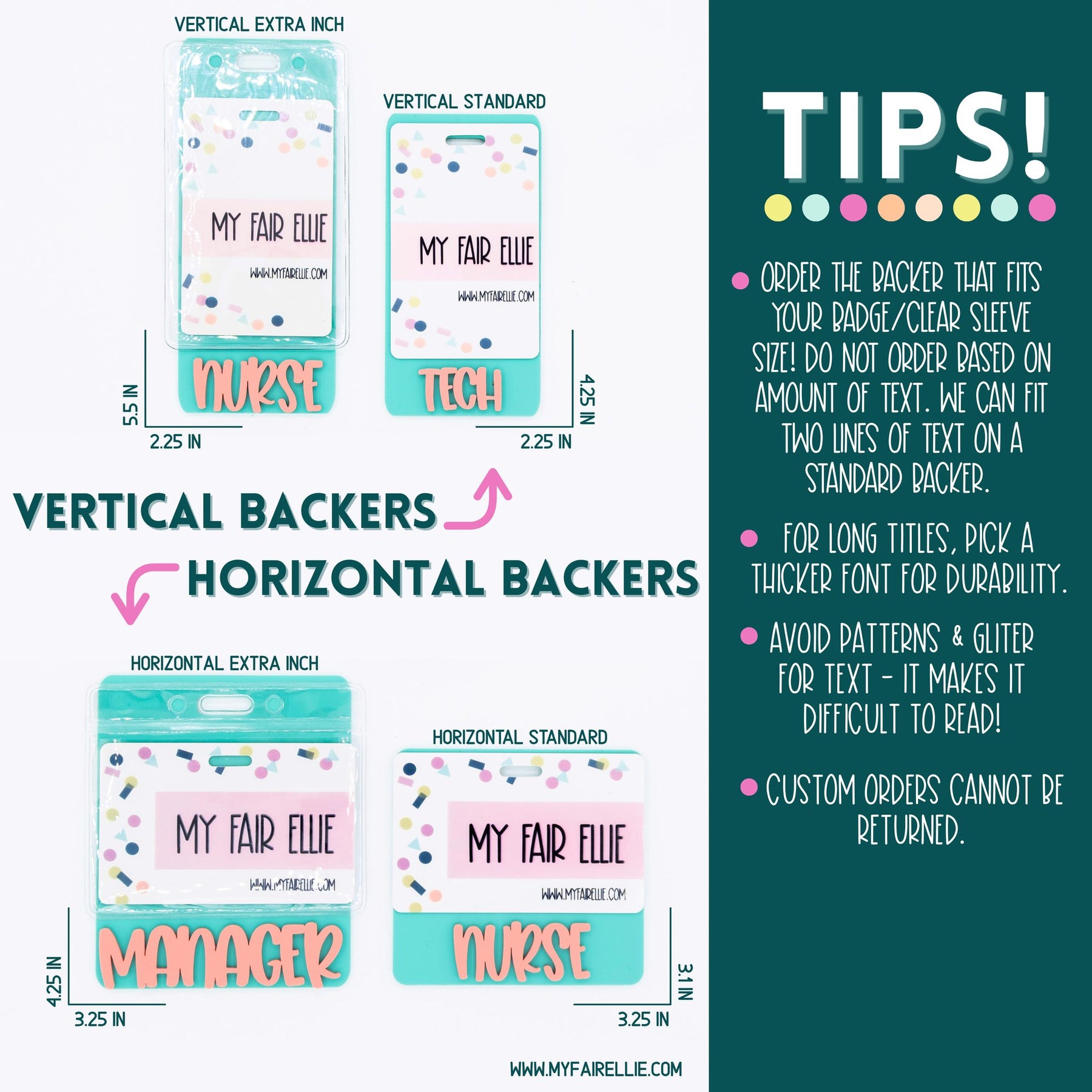 Daisy Backer Daisy Squares with White Karoline Font // Badge Backer // 2-4 Week Tur ...