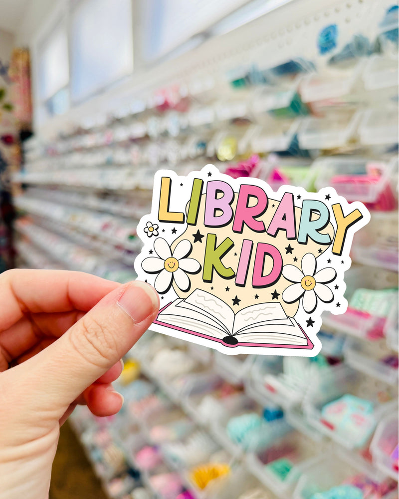 Library Kid // White Sticker