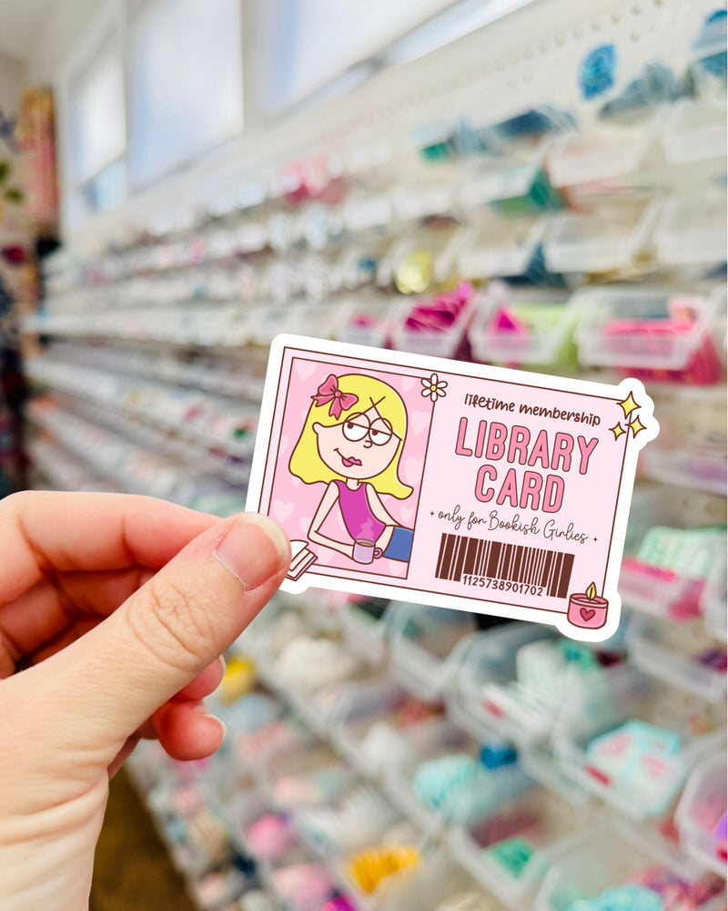 Library Card // White Sticker