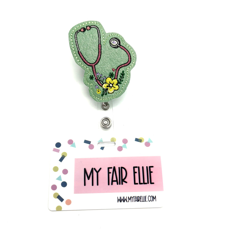 Floral Stethoscope // Badge Buddy