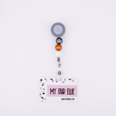 Beaded Name Badge WINDLAND Simple Beaded Chain ID Badge Holder Leaves Retractable Name Badge  Reel Lanyard Necklace Stainless Steel Jewelry Charms