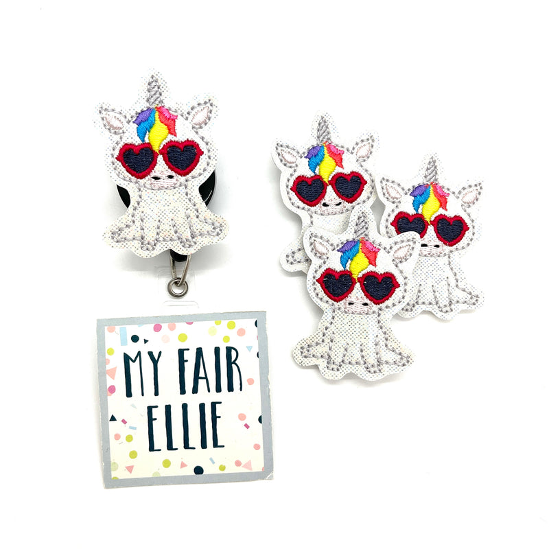 SALE!! Unicorn in Heart Glasses // Badge Buddy