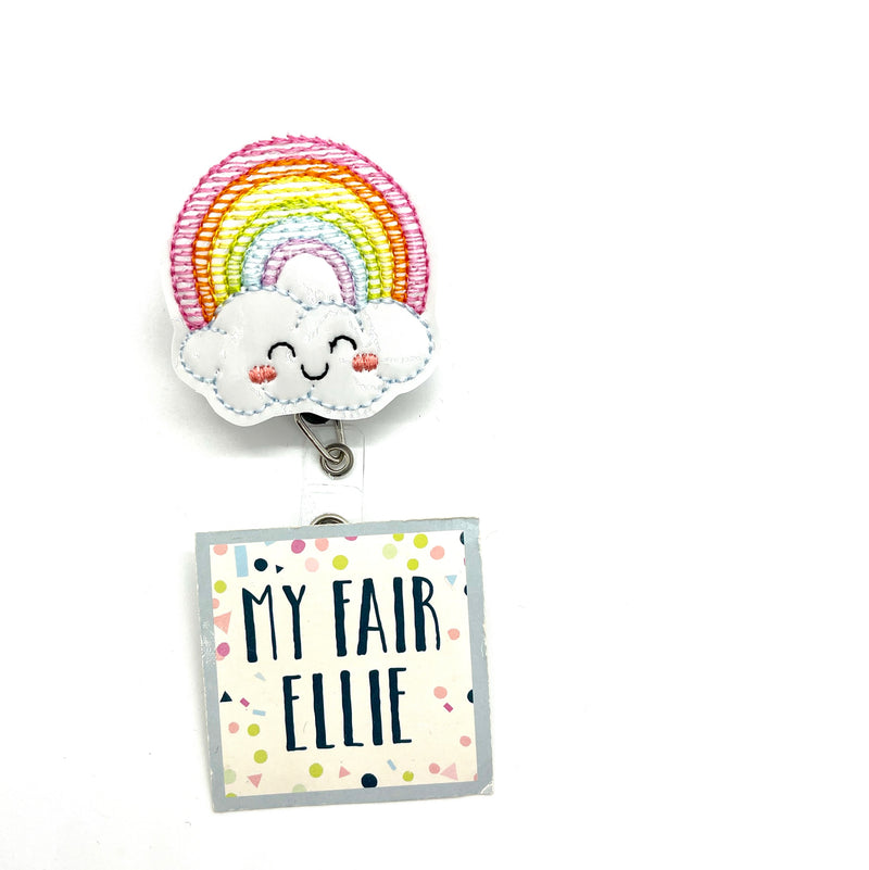 Happy Rainbow Cloud // Badge Buddy