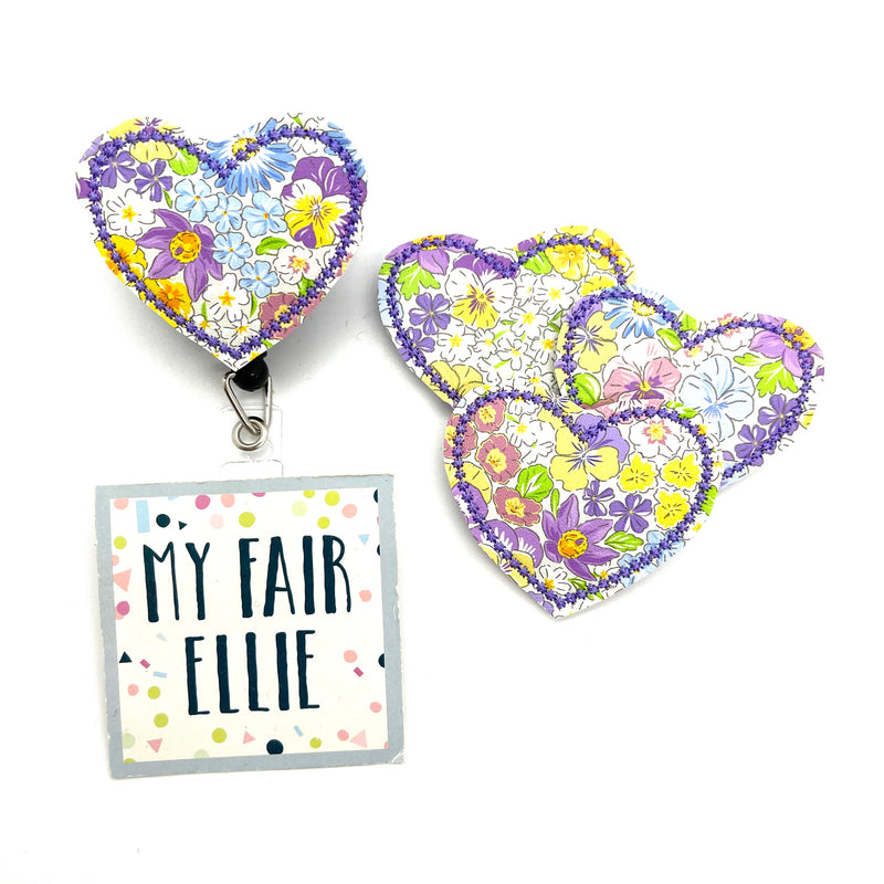 Bright Spring Floral Heart // Badge Buddy