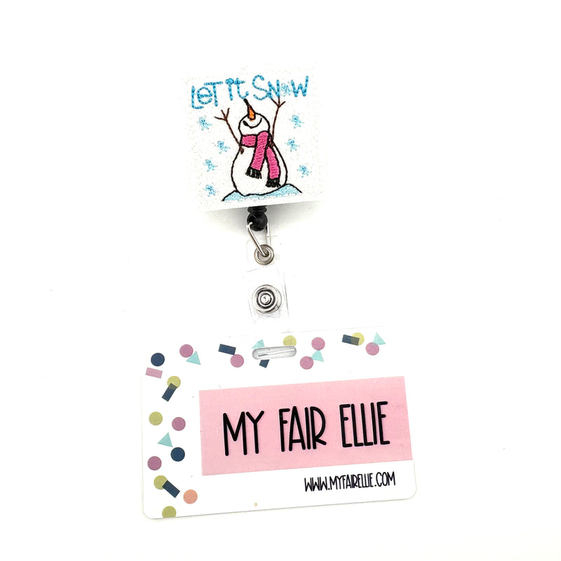 Let it Snow (Snowman looking Up) // Badge Buddy