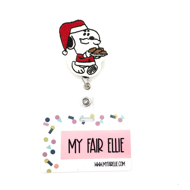 White Dog Santa with Cookies // Christmas