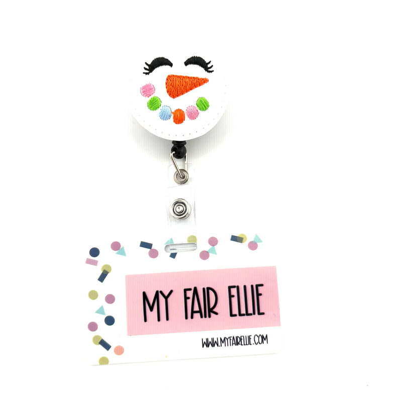 Happy Snowman Face // Badge Buddy