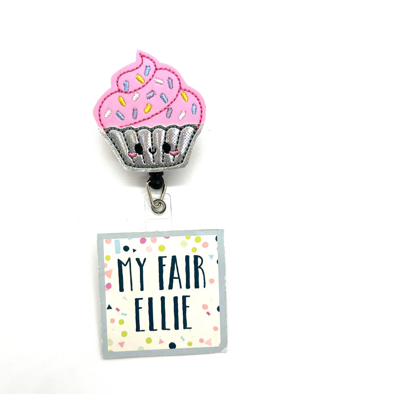 Pink Frosting Happy Cupcake // Badge Buddy