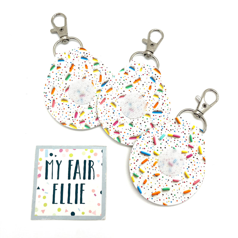 Interchangeable Faux Leather Keychain // Sprinkles