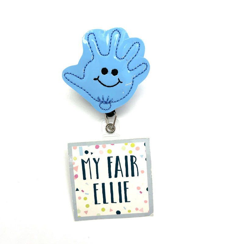 Blue Glove Balloon // Badge Buddy