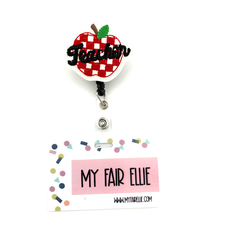 Retro Teacher Apple // Badge Buddy