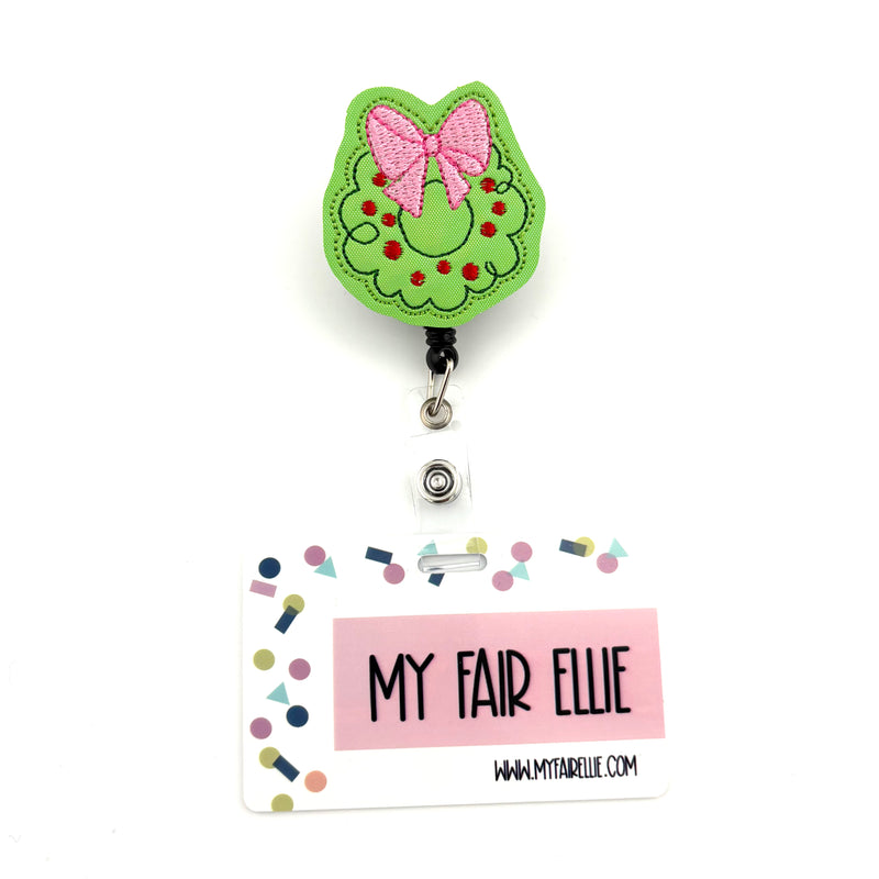 Wreath with Pink Bow // Christmas