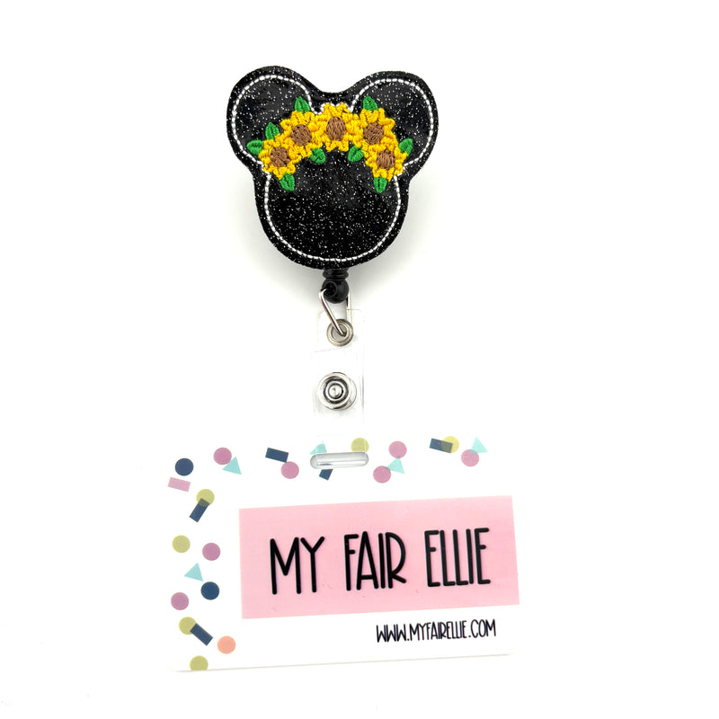 Mouse Ears with Sunflowers // Badge Buddy