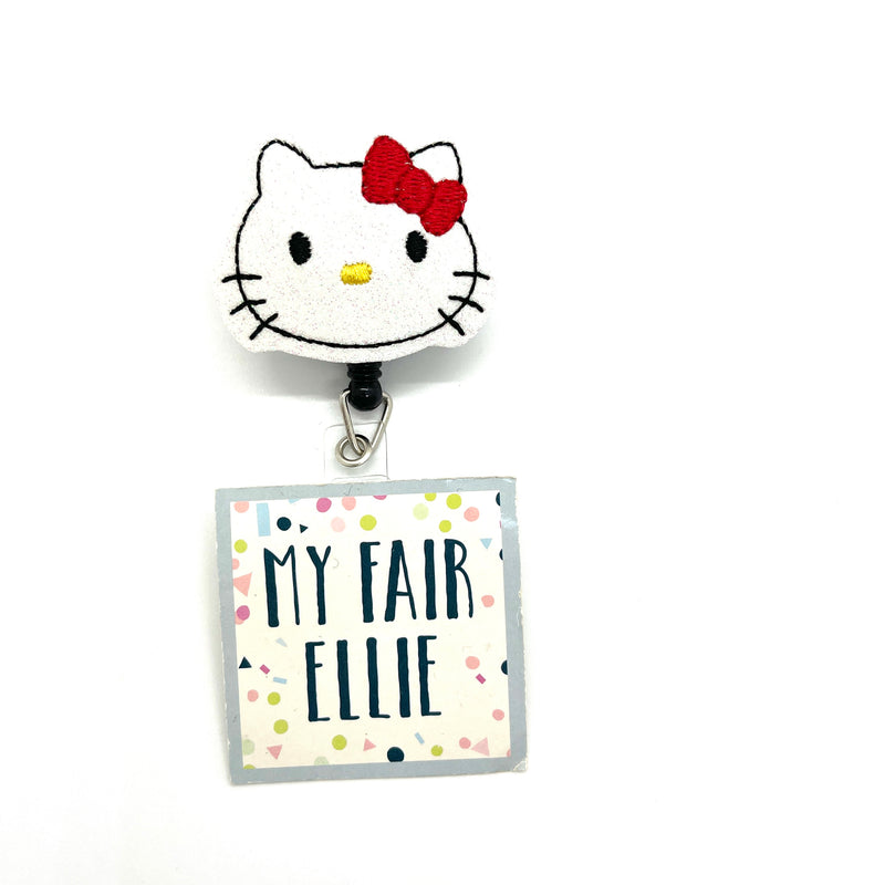 SALE!! Kitty with Red Bow // Badge Buddy