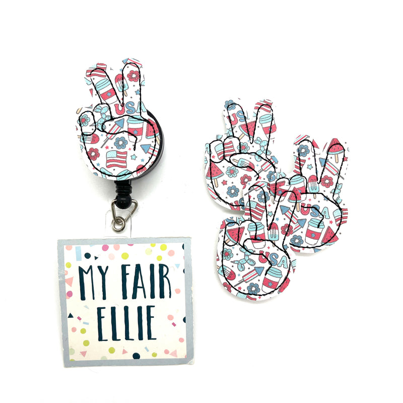 SALE!! Patriotic Peace Sign // Badge Buddy