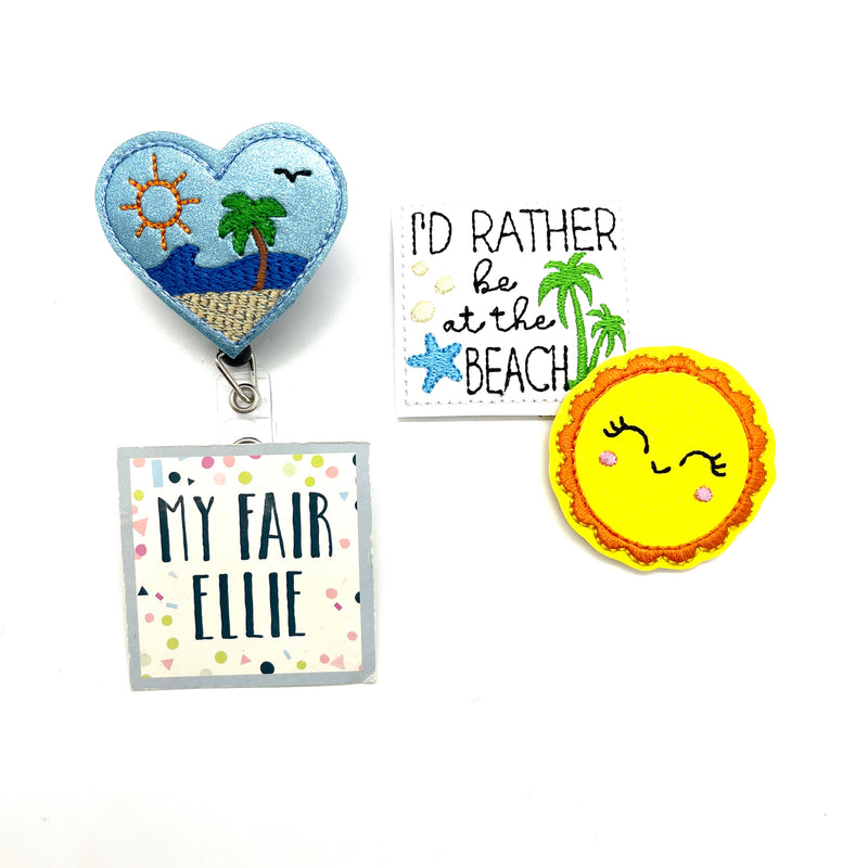 I’d rather be at the Beach // Sun // Badge Buddy
