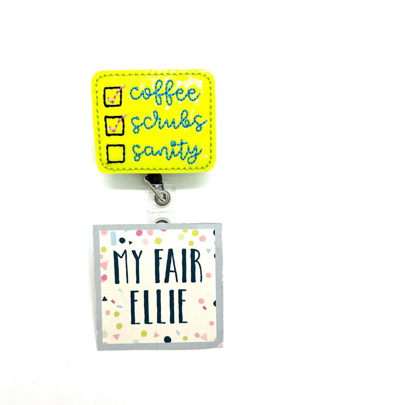 Coffee, Scrubs, Sanity checklist // Badge Buddy