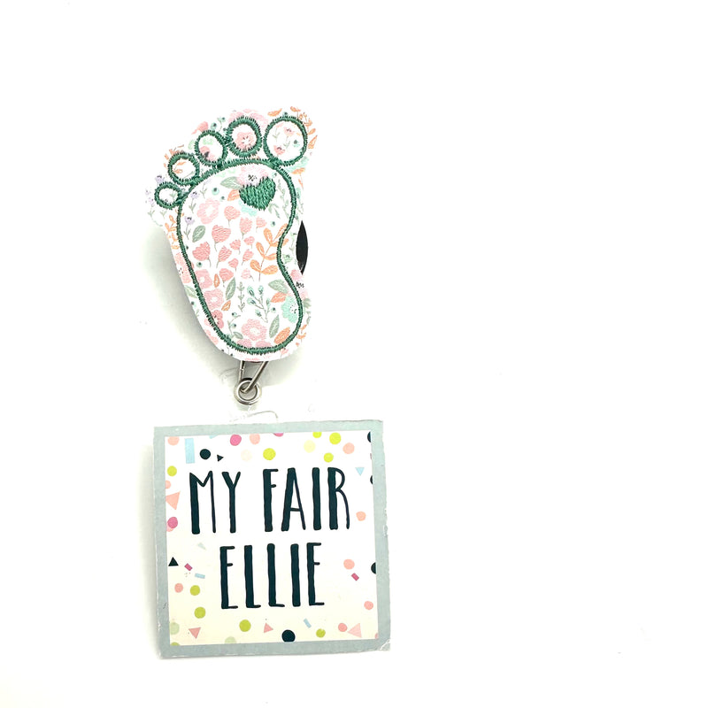 Floral Baby Foot // Badge Buddy