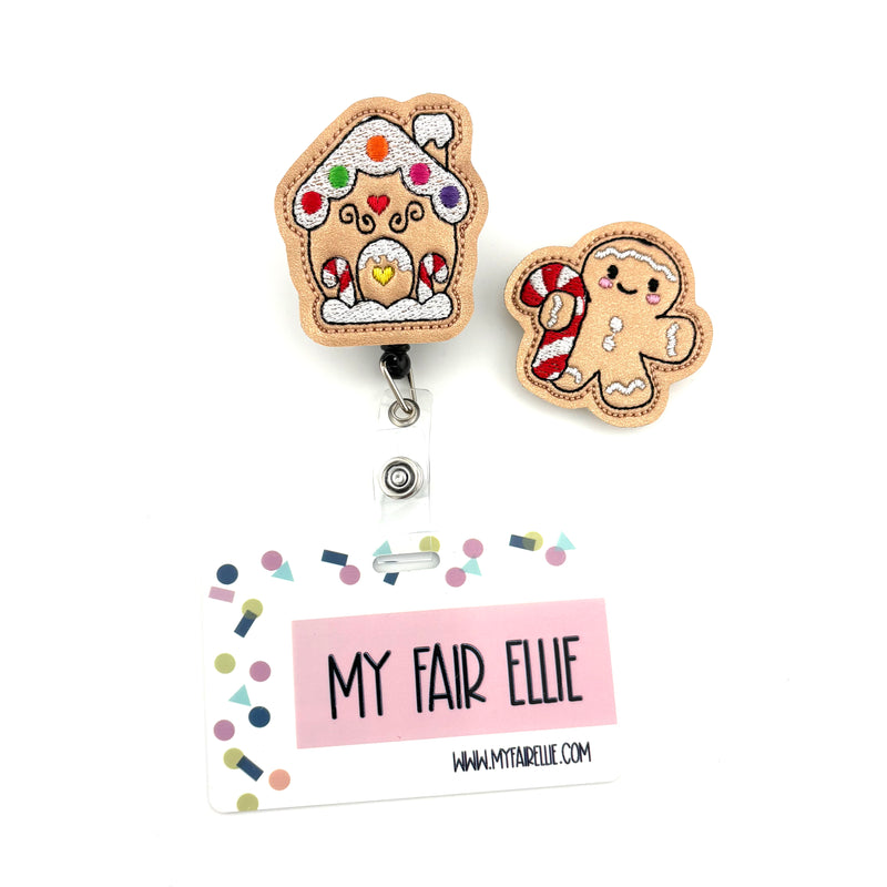 Cute Gingerbread Man & House // Badge Buddy