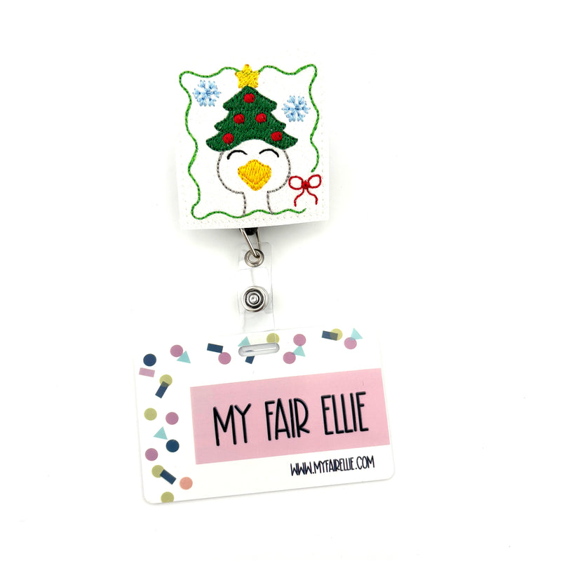 Goose With Tree Hat in Frame // Christmas