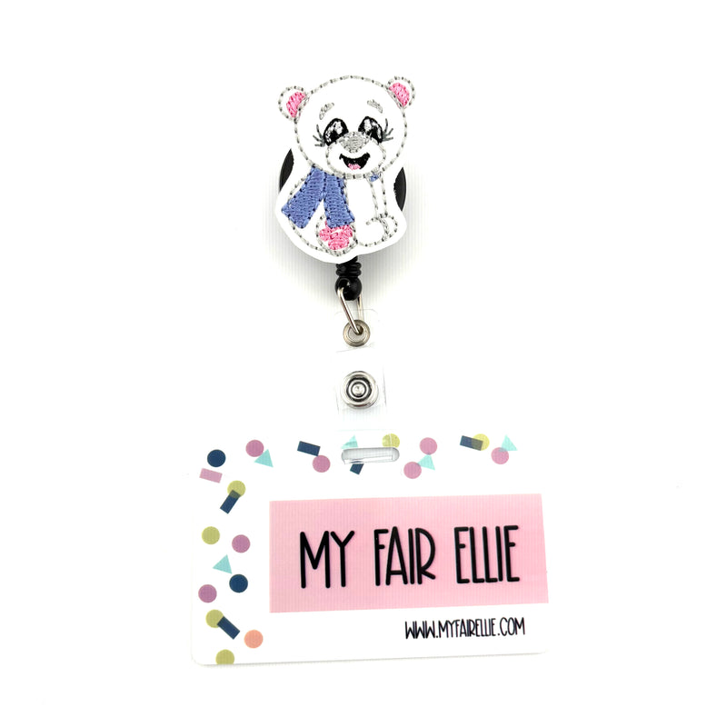 Polar Bear with Scarf // Badge Buddy