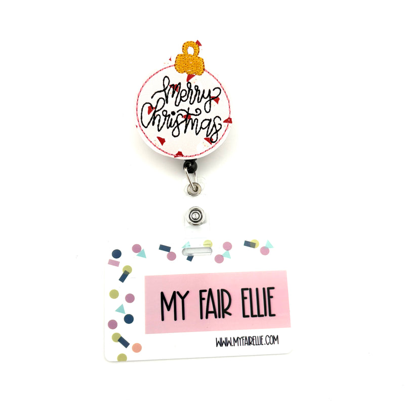 Pink Santa Print Merry Christmas Ornament // Christmas