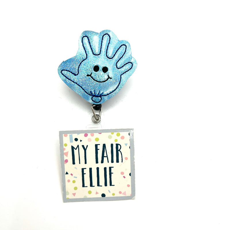 Blue Glove Balloon // Badge Buddy