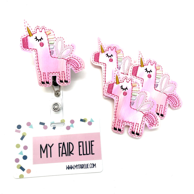 Pink Holo Unicorn // Badge Buddy