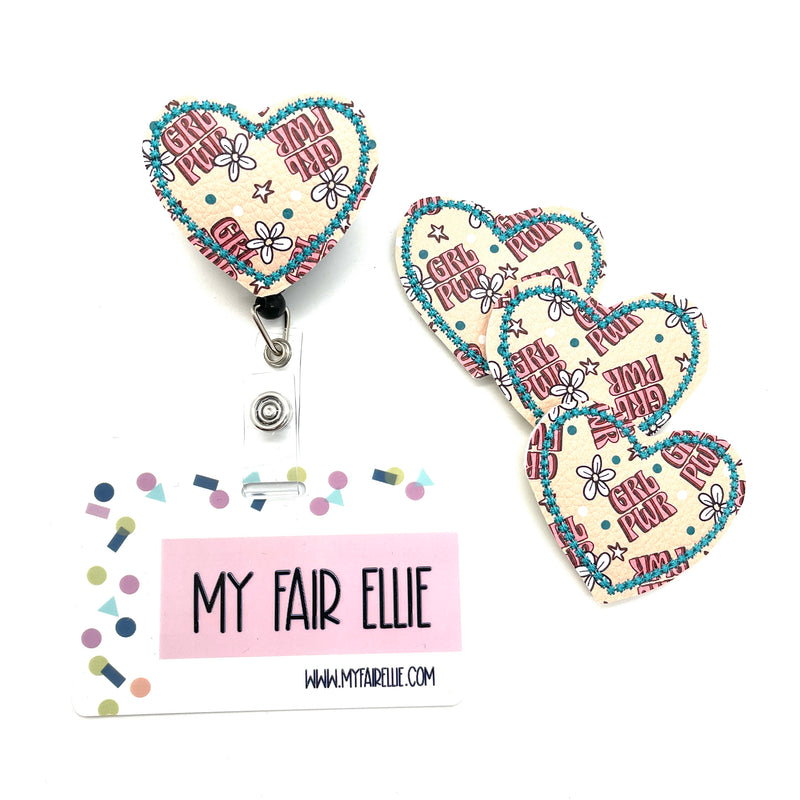 SALE!! Girl Power printed heart // Badge Buddy