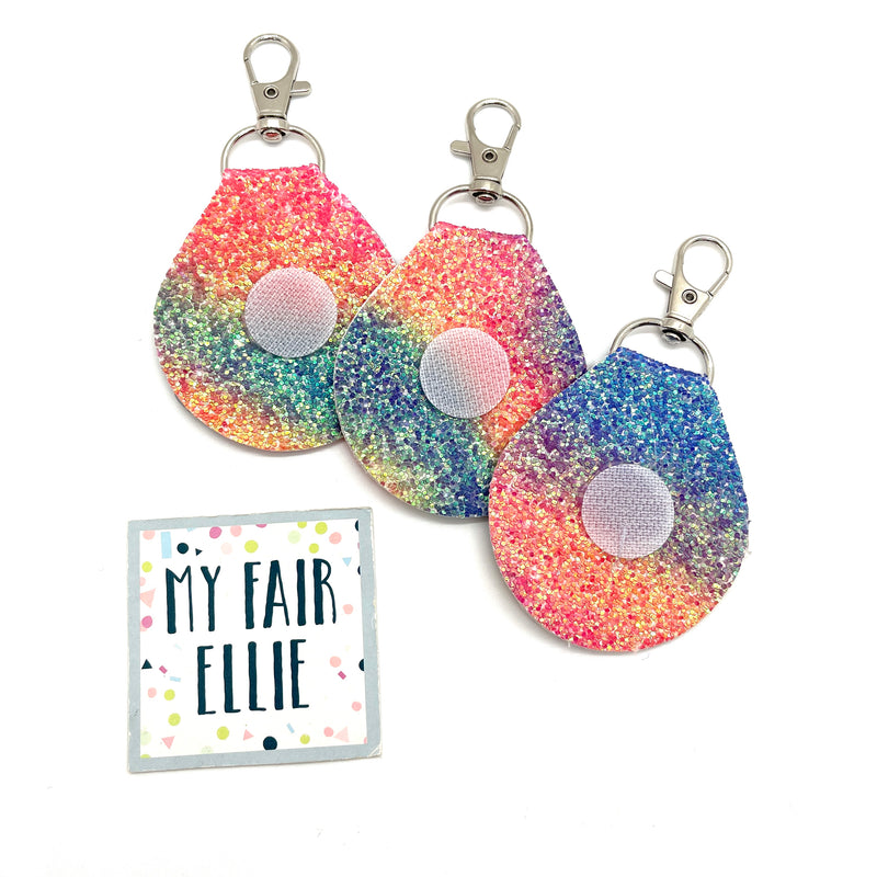 Interchangeable Glitter Keychain // Rainbow Tie Dye Glitter