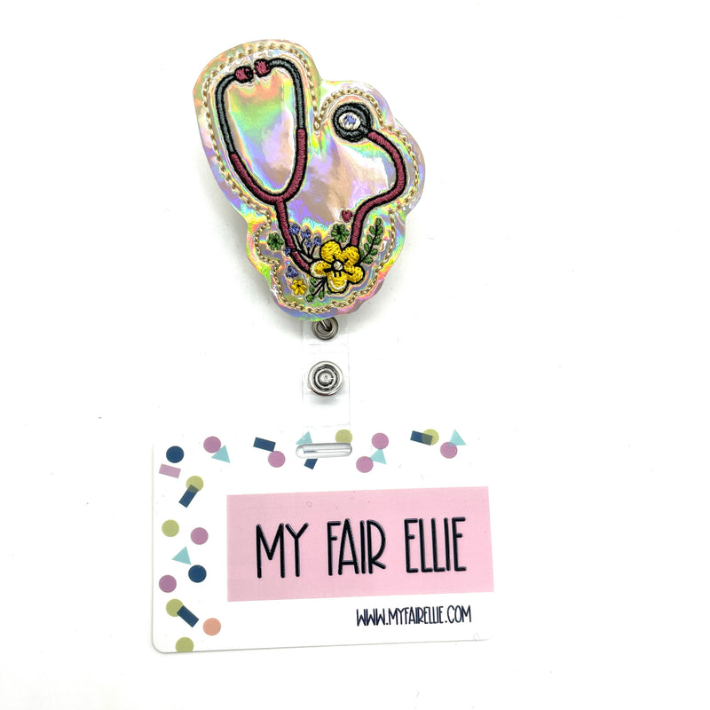 Floral Stethoscope // Badge Buddy