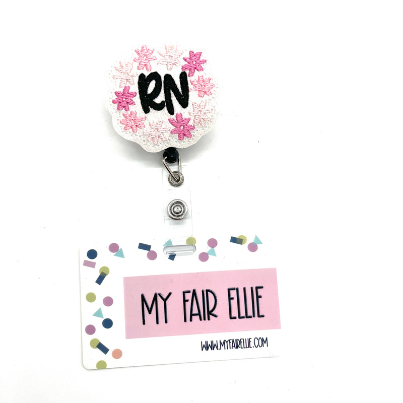 SALE!! Floral RN Circle // Badge Buddy