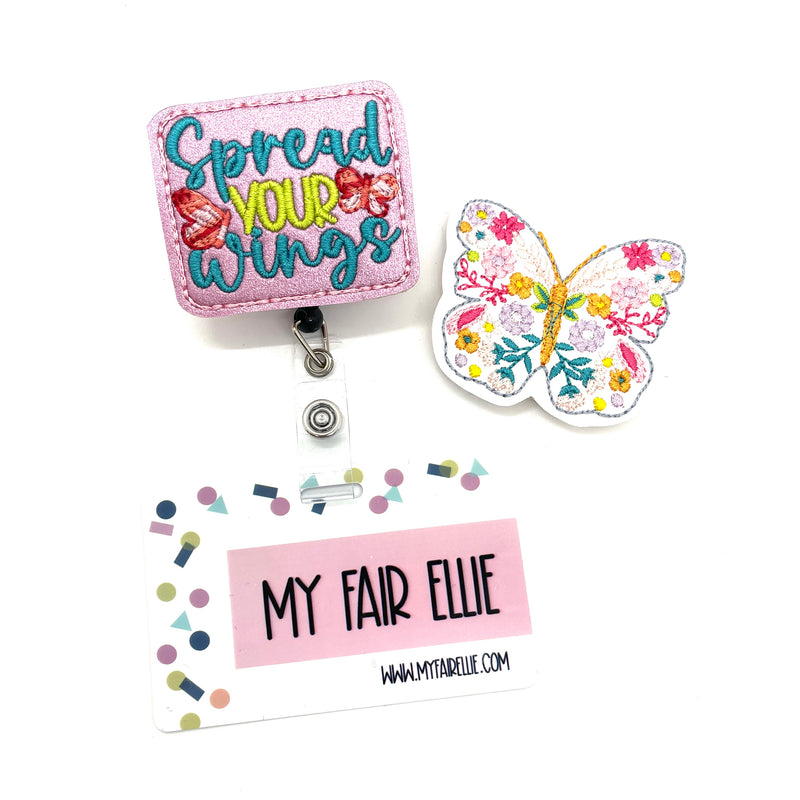 Spread Your Wings // Floral Butterfly // Badge Buddy