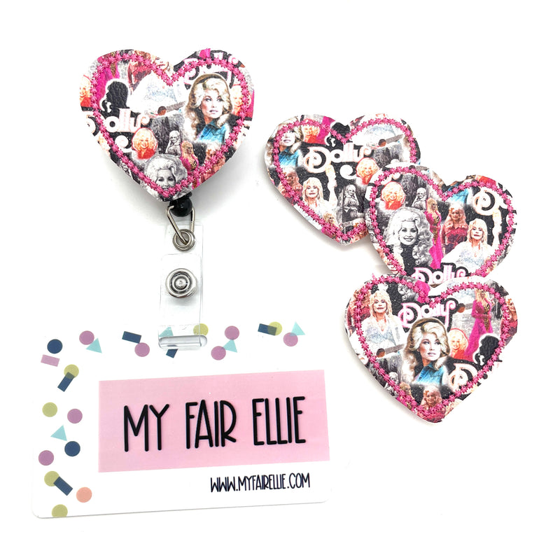 Dolly Music Printed Heart // Badge Buddy