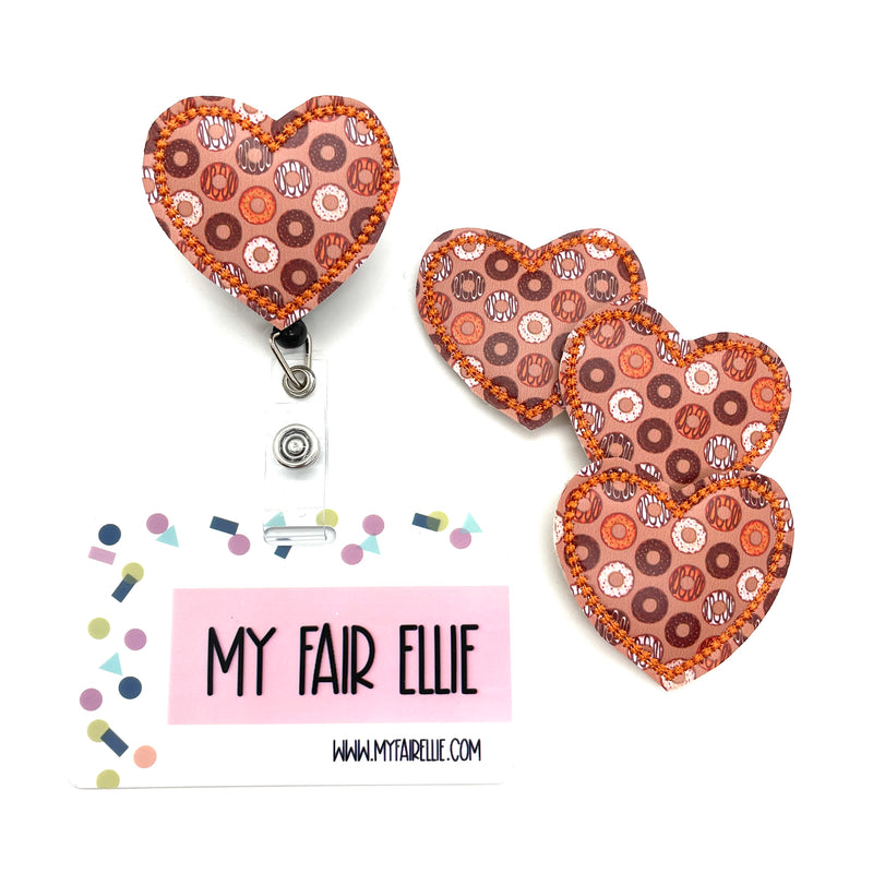 Pumpkin Spice Donut Printed Heart // Badge Buddy