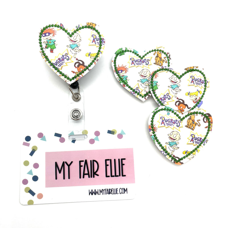 SALE!! 90s babies Printed Heart // Badge Buddy