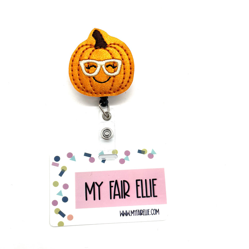 Pumpkin with Glasses // Badge Buddy