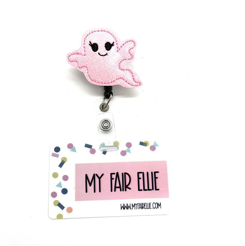 Glow in the Dark Pink Ghost // Badge Buddy