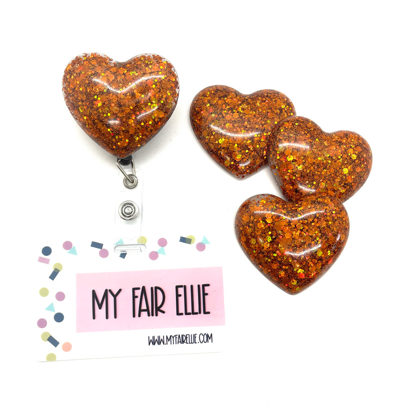 Pumpkin Pie Resin Heart // Badge Buddy