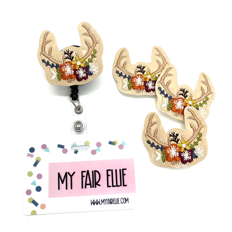 Floral Antlers // Badge Buddy