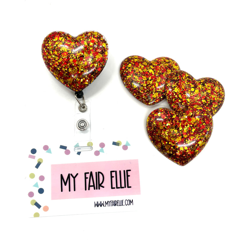 Chief Glitter Resin Heart // Badge Buddy