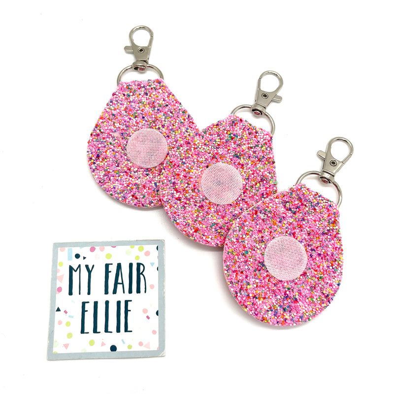 Interchangeable Glitter Keychain // Bubblegum Confetti