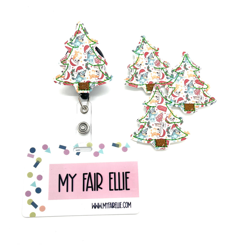 Blue Dog Sisters Printed Tree // Christmas