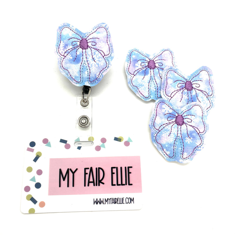 Snowflake Print Bow // Badge Buddy