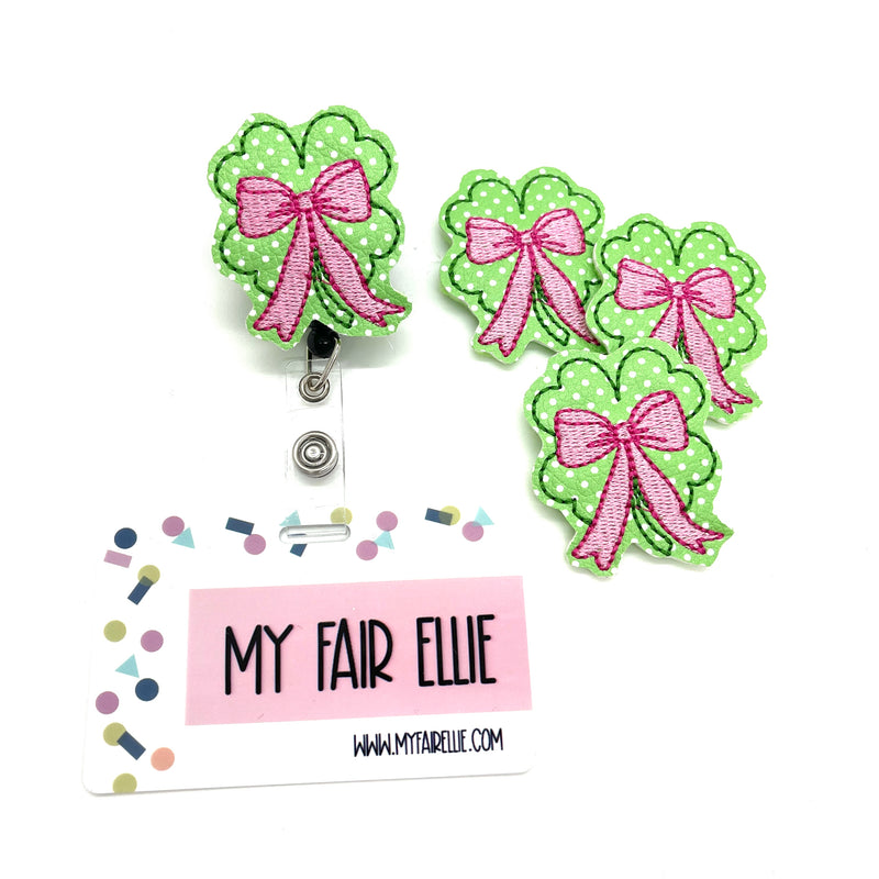 Shamrock w/ Pink Bow // St. Patrick&