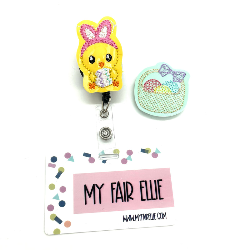 Chick in Ears // Easter Basket // Badge Buddy